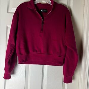 Dark red rhinestone on point Victoria secret 1/4 zip
